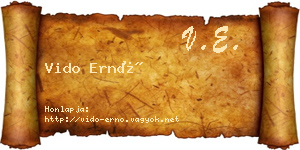 Vido Ernő névjegykártya